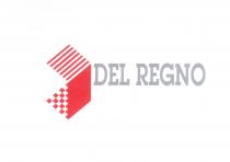 DEL REGNO: una sagoma di un cubo colorato sui tre lati: sul lato sopra appare un quadrato diviso in sette DEL REGNO: una sagoma di un cubo colorato sui tre lati: sul lato sopra appare un quadrato diviso in sette strisce rosse e bianche tra loro alternate; sul lato destro appare un quadrato di colorato rosso; sul lato basso appare un triangolo diviso in piccoli quadratini rossi e bianchi. Al lato destro del cubo appare la dicitura in stampatello ed in grassetto DEL REGNO in grigio chiaro, come da esemplare allegato. DEL REGNO: una sagoma di un cubo colorato sui tre lati: sul lato sopra appare un quadrato diviso in sette