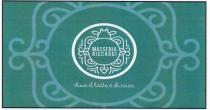MASSERIA RICCARDI - dove il latte è di casa Il marchio si presenta tondo su sfondo verde salvia, con un cerchio MASSERIA RICCARDI - dove latte è di casa Il marchio si presenta tondo su sfondo verde salvia, con un cerchio più grande di colore verde acqua che presenta ornamenti dello stesso colore. All interno vi è un altro cerchio di colore bianco contenente il disegno stilizzato bianco di una mucca che incorpora un altro tondo più piccolo, dal contorno sempre bianco, nel quale vi è la denominazione MASSERIA RICCARDI in stampatello maiuscolo bianco. All interno del primo tondo grande, alla base della mucca, è riportata la dicitura in corsivo bianco dove il latte è di casa . MASSERIA RICCARDI - dove il latte è di casaIl marchio si presenta tondo su sfondo verde salvia, con un cerchio