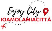 marchio consiste nella dicitura ENJOY CITY E IO AMO LA MIA CITTA E ALCUNI SIMBOLI GRAFICI, nei colori marchio consiste nella dicitura ENJOY CITY E IO AMO LA MIA CITTA E ALCUNI SIMBOLI GRAFICI, nei colori rosso, nero, bianco. La dicitura enjoy city tradotta significa godere la città, come esemplare allegato. Il marchio consiste nella dicitura ENJOY CITY E IO AMO LA MIA CITTA E ALCUNI SIMBOLI GRAFICI, nei colori