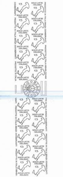 BIANCO D ITALIA.Marchio grafico composto da un logo centrale circolare e da una serie di elementi figurativi ripetuti posti a destra BIANCO D ITALIA.Marchio grafico composto da un logo centrale circolare e da una serie di elementi figurativi ripetuti posti a destra ed a sinistra. logo è a forma di corona circolare dove sono inserite le parole: BIANCO D ITALIA ; al centro del cerchio trovasi la rappresentazione grafica stilizzata del duomo di Milano sopra i termini Prodotto in Italia con latte italiano . A dx e sx del logo centrale si trovano gli elementi figurativi costituiti dalla rappresentazione grafica dell Italia circondata dalle parole Solo latte italiano e Prodotto in Italia senza conservanti come da esemplare allegato. BIANCO D ITALIA.Marchio grafico composto da un logo centrale circolare e da una serie di elementi figurativi ripetuti posti a destra