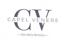 CV CAPEL VENERE DEA DELLA BELLEZZA IL MARCHIO SI PRESENTA CON DUE LETTERE IN PRIMO PIANO:LA LETTERA C E LA LETTERA CV CAPEL VENERE DEA DELLA BELLEZZA MARCHIO SI PRESENTA CON DUE LETTERE IN PRIMO PIANO:LA LETTERA C E LA LETTERA V, AL CUI INTERNO E RIPORTATA LA SCRITTA PER ESTESO:CAPEL VENERE E SOTTO LA DICITURA:DEA DELLA BELLEZZA. IL MARCHIO POTRA ESSERE UTILIZZATO IN DIVERSI COLORI CV CAPEL VENERE DEA DELLA BELLEZZA