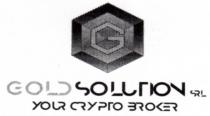 GOLD SOLUTION SRL YOUR CRYPTO BROKER - è un logo composto da n. 6 lati retti che uniti tra loro GOLD SOLUTION SRL YOUR CRYPTO BROKER - è un logo composto da n. 6 lati retti che uniti tra loro formano un esagono, al suo interno altri n. 6 lati retti che formano un altro esagono di dimensioni più ridotte rispetto al primo. N.6 linee rette intersecano gli angoli dei due esagoni dando forma a n. 6 trapezi incastrati tra i due esagoni stessi,e n. 6 linee rette inserite all interno dell esagono più piccolo, danno forma a n. 6 triangoli uniti tra loro con le punte rivolte verso centro ottenendo la forma di un diamante. infine un lettera G a carattere personalizzato e di forma esagonale viene incastonata al centro del diamante. I caratteri utilizzati per GOLD SOLUTION SRL YOUR CRYPTO BROKER sono stati creati attraverso un programma grafico che ha permesso di renderli unici e personalizzati, con lettere rappresentate artisticamente da alcune parti mancanti. Il logo viene depositato in bianco e nero ma sarà utilizzato in tutti i colori possibili. GOLD SOLUTION SRL YOUR CRYPTO BROKER - è un logo composto da n. 6 lati retti che uniti tra loro