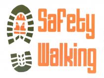 SAFETY WALKING scritta di colore arancio HEX cd662a in font AC Atomic posta a destra di un immagine raffigurante un impronta di SAFETY WALKING scritta di colore arancio HEX cd662a in font AC Atomic posta a destra di un immagine raffigurante un impronta di scarpa verde HEX 3e5522 con all interno l icona di un elmetto di protezione e di un gilet di sicurezza arancio HEX cd662a SAFETY WALKING scritta di colore arancio HEX cd662a in font AC Atomic posta a destra di un immagine raffigurante un impronta di