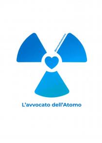 AVVOCATO ATOMICO - L AVVOCATO DELL ATOMO: il marchio rappresenta tre eliche con un cuore centrale di colore che sfuma tra il