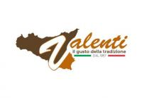 Valenti, il gusto della tradizione dal 1957.Il marchio consiste nella riproduzione della Sicilia di colore marrone Pantone 462 C ad