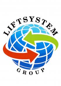 LIFT SYSTEM GROUP TRADUZIONE: GRUPPO SISTEMA ASCENSORI - Il marchio si presenta come un globo terrestre di colore azzurro e