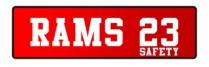RAMS 23 SAFETY - IL MARCHIO D IMPRESA, DI TIPO FIGURATIVO, E COSTITUITO DALLA DICITURA RAMS 23 SAFETY IN CARATTERI MAIUSCOLI