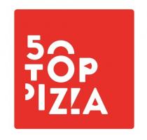 Marchio figurativo 50 TOP PIZZA. Il marchio consiste nella dicitura 50 TOP PIZZA scritta in un carattere stampatello di fantasia