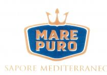 IL MARCHIO MARE PURO SAPORE MEDITERRANEO è RAPPRESENTATO DALLA DICITURA MARE PURO INSCRITTA IN UNO SCUDO IN CAMPO BLU RACCHIUSO