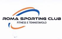 La frase ROMA SPORTING CLUB con sotto la frase in carattere piu piccolo FITNESS E TENNISTAVOLO. aTTRAVERSATE DA N. 2