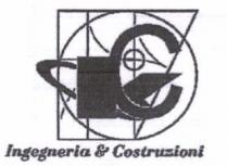 INGEGNERIA COSTRUZIONIIl marchio è un logotipo. Nella parte centrale sono presenti le sigle I e C in stampatello maiuscolo grassetto. La