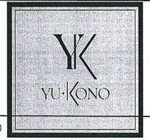 YK YU. KONO. Il marchio consiste nella denominazione YU.KONO derivante dall unioine delle parole yukata e kimono non avente alcun significato.
