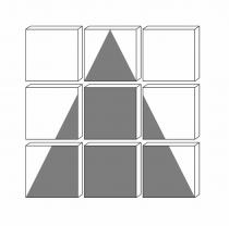 Il marchio consiste nell immagine di un quadrato suddiviso in nove settori posto al di sopra di un triangolo con la