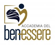 ACCADEMIA DEL ben-essere CONSULENZA FORMAZIONE COACHING le parole Accademia del ben sono in blu e -essere è di color oro.