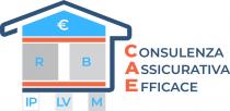 Consulenza Assicurativa Efficace - Forme geometriche stilizzate che ricordano casa fondata su tre pilastri IP, LV, M, due colonne R