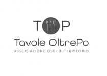 TOP TAVOLE OLTRE PO ASSOCIAZIONE OSTI DI TERRITORIO marchio figurativo . Il marchio è suddiviso su tre righe. Nella prima riga