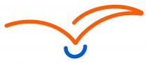 Il logotipo richiama delle ali di gabbiano stilizzate, con un semicerchio situato in basso nella parte centrale quasi un sorriso