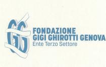 Fondazione Gigi Ghirotti Genova Ente Terzo Settore disposta su tre righe, alla sinistra delle quali compare un logo composto da