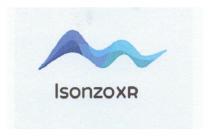 Isonzo XR : scritta formata dalla parola Isonzo e dalla locuzione XR come Extended Reality o realtà estesa, posta al disotto