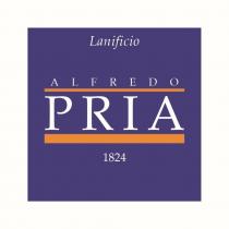 IL MARCHIO CONSISTE IN UN IMPRONTA QUADRATA A SFONDO BLU INCLUDENTE LA DICITURA LANIFICIO ALFREDO PRIA 1824 IN GRAFIA SPECIALE IN