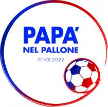 Marchio composto dalla denominazione PAPA NEL PALLONE SINCE 2022, in caratteri maiuscoli di colore blu, posta all interno di un cerchio