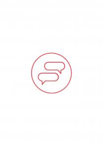 marchio figurativo: rappresentazione grafica di due icone di messaggio di colore rosso, collocate all interno di un cerchio