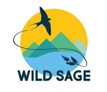 WILD SAGE ASSOCIATO ALL IMMAGINE DI FANTASIA DEL PIANETA TERRA: UN CERCHIO CONTENENTE MARE E MONTI E UNA SPIGA DI SALVIA