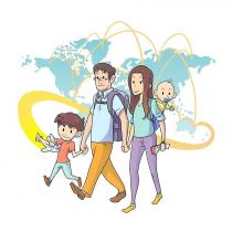 Il marchio raffigura, in stile cartoon, una famiglia nell atto di camminare e viaggiare, composta da un uomo, una donna e