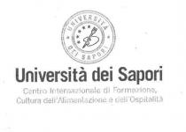 DICITURA UNIVERSITA DEI SAPORI - CENTRO NAZIONALE DI FORMAZIONE E CULTURA DELL ALIMENTAZIONE - SOVRASTATA DA CERCHI CONCENTRICI CON SCRITTO UNIVERSITA
