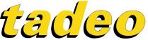 Il marchio è caratterizzato dalla rappresentazione della dicitura tadeo in colore giallo con ombre nere ai bordi delle lettere.