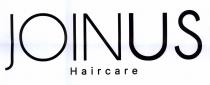 IL MARCHIO PRESENTA LA DICITURA INGLESE JOINUS HAIRCARE SU DUE RIGHE CENTRATE TRA LORO: JOINUS SULLA PRIMA IN MAIUSCOLO, HAIRCARE