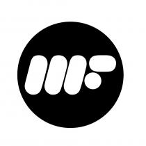 marchio italiano figurativo costituito da un cerchio di colore nero contenente le lettere MF in bianco in carattere e di