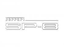 FERRARI SP-8 - Il marchio consiste in un impronta raffigurante la dicitura FERRARI SP-8 disposta su due righe, in caratteri di