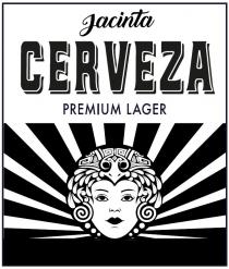 IL MARCHIO FIGURATIVO È COSTITUITO DALLA DICITURA JACINTA CERVEZA PREMIUM LAGER ASSOCIATA ALL IMMAGINE STILIZZATA DI UNA TESTA FEMMINILE DALLA QUALE