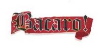 Il marchio presenta la scritta Bacaro in font Old English Text MT nera e contornata di bianco e oro posta