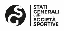 Stati Generali delle Società Sportive. Logo circolare attraversato verticalmente dal segno curvilineo che compone le lettere G S