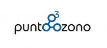 il marchio consiste nella dicitura punto-ozono scritta in corsivo, di colore nero e blu, la prima o è collegata con
