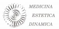 Medicina Estetica Dinamica. Scritta Medicina Estetica Dinamica posta al lato destro di una Pintadera Nuragica. Il segno grafico che accompagna