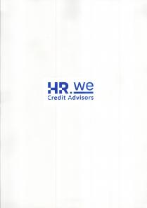 HR.WE Credit Advisors - il marchio consiste nella scritta HR.WE realizzata in font ARTICULAT CF EXTRABOLD colore RGB R27G62B14. La