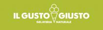 SCRITTA IL GUSTO GIUSTO GELATERIA NATURALE E STILIZZAZIONE DI CONO GELATO