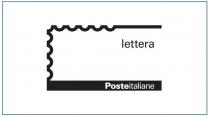Il marchio consiste nella dicitura Lettera Poste Italiane, avente la parola Lettera con CARATTERE: Univers 55 Regular COLORE: Nero CODICE
