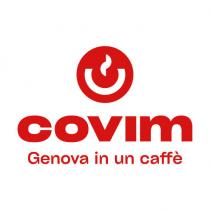 MARCHIO FIGURATIVO A COLORI COMPRENDENTE LA DICITURA DI FANTASIA PRIVA DI SIGNIFICATO COVIM E LA DICITURA GENOVA IN UN CAFFÈ