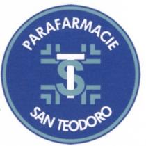 MARCHIO VERBALE PARAFARMACIE SAN TEODORO CON LOGO RAPPRESENTANTE IL NOMINATIVO STILIZZATO IN BLU E VERDE E SCRITTE BIANCHE.