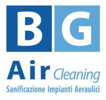 BG AIRCLEANING - SANIFICAZIONE IMPIANTI AERAULICI. Il marchio è costituito nella parte superiore dalla dicitura B di colore blu e