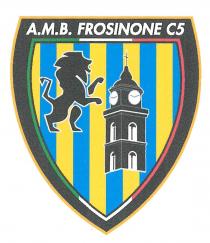 A.M.B.FROSINONE C5ACCADEMIA MOLE BISLETI FROSINONE C5 IL LOGO E COSI DESCRITTO: SCUDETTO CON BORDO DORATO A SFONDO NERO,SCRITTA A.M.B.FROSINONE