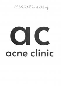 AC ACNE CLINICIL MARCHIO CONSISTE NEL LOGO AC ACNE CLINIC RIPRODOTTO IN CARATTERE STAMPATELLO MINUSCOLO