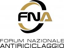 Il logo FNA FORUM NAZIONALE ANTIRICICLAGGIO è costituito da due elementi. Il primo elemento su base circolare ha la