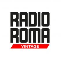 SCRITTA RADIO ROMA NERA CON BANDA ROSSA VINTAGE