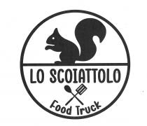 LO SCOIATTOLO FOOD TRUCK. LA GRAFICA CONSISTE IN UN CERCHIO CONTENENTE LA SAGOMA DI UNO SCOIATTOLO APPOGGIATO SU UN SEGMENTO