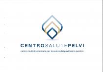 CENTRO SALUTE PELVI CENTRO MULTIDISCIPLINARE PER LA SALUTE DEL PAVIMENTO PELVICO. TRE FOGLIE STILIZZATE CHE SI APRONO A VENTAGLIO, CENTRO